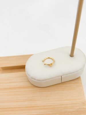 Piercing fake liso coraçãozinho banhado a ouro - Imagem 2